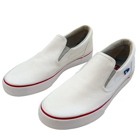 DC Women's Trase Slip On Skate Shoe Slip on in White Red Size 10.5 - Picture 1 of 9